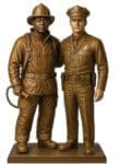 bronze black firefighter white policeman statue bronze black firefighter white policeman statue