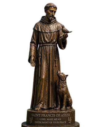 Bronze Saint Anthony of Padua Statue Life Size Catholic Sculpture - AA-REL 9 Anthony
