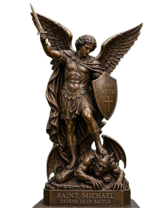 Bronze Saint Michael Archangel Statue Warrior Angel Sculpture - AA-REL 9 Michael