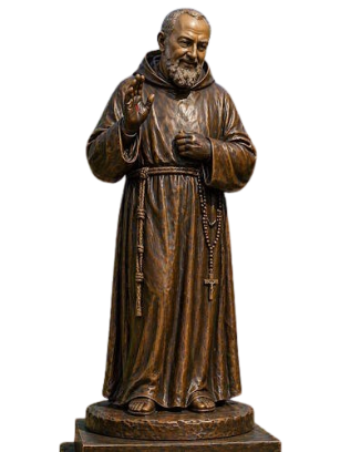 Bronze Padre Pio Statue Catholic Priest Stigmata Sculpture - AA-REL 9 Pio