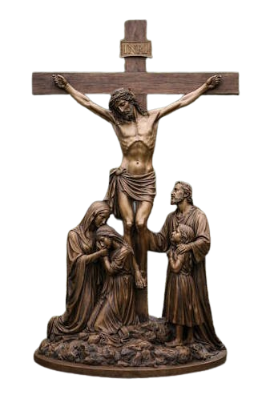 Bronze Jesus Mary John Crucifix Statue - AA-Rel 2