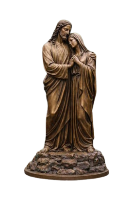 Bronze Jesus Mary Embrace Statue - AA-Rel 4