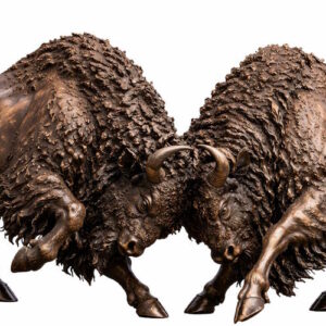 BRONZE BISON & BULL STATUES