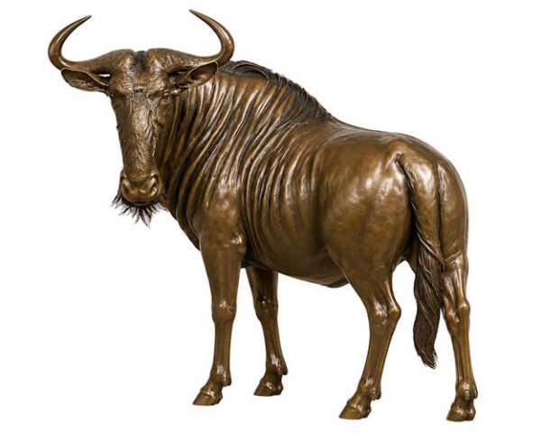 Image Title Bronze Serengeti Wildebeest Statue ALT Text Life Size Bronze Serengeti Wildebeest Statue