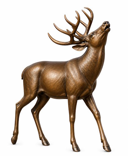 Bronze Calling Buck Statue - AA Buck 10