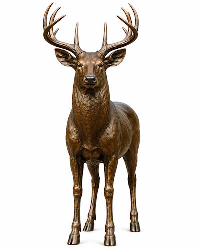 Bronze Regal Whitetail Buck Statue - AA Buck 13