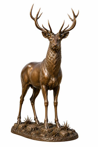 Bronze Mountain Monarch Buck Statue - AA Buck 15
