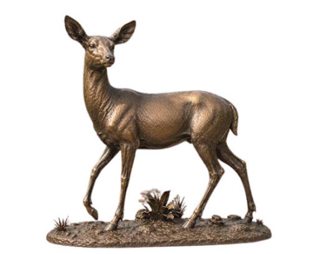 Bronze Walking Doe Deer Statue | Wildlife Sculpture - AA Doe 1