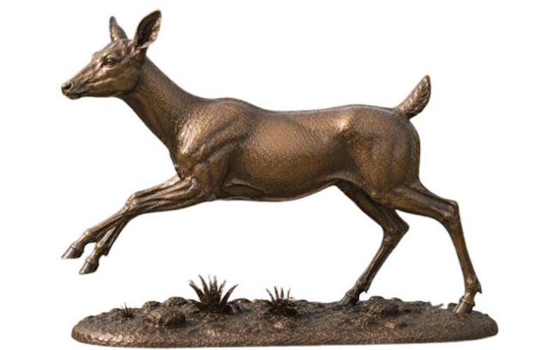 Bronze Running Doe Deer Statue - AA Doe 2