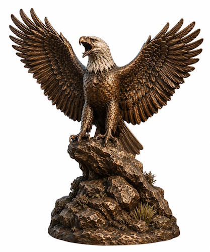 Bronze Bald Eagle Statue Displaying Dominance - AA-EG 10