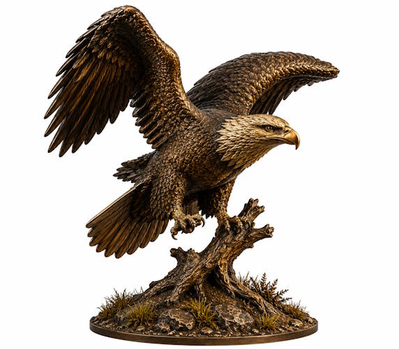 Majestic Bronze Eagle Statue at Alpine Lake - AA-EG 7