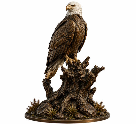 Bronze Bald Eagle Statue Guarding the Wilderness - AA-EG 9
