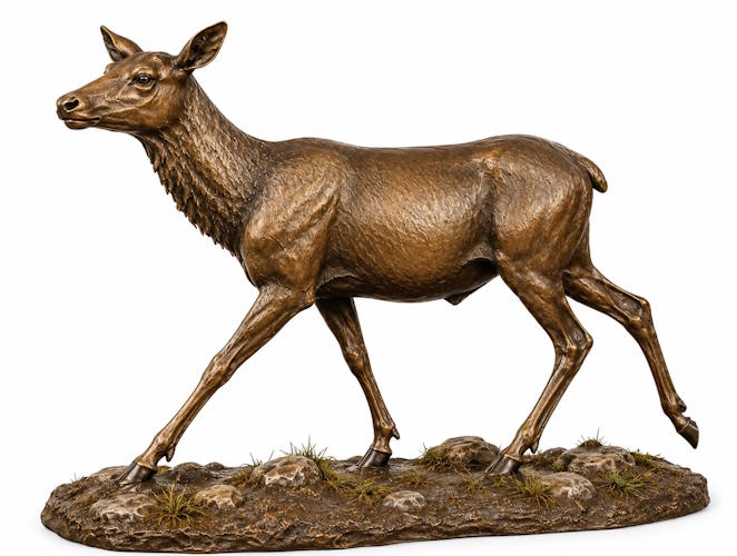 Bronze Female Elk Statue - AA ELK C 1B