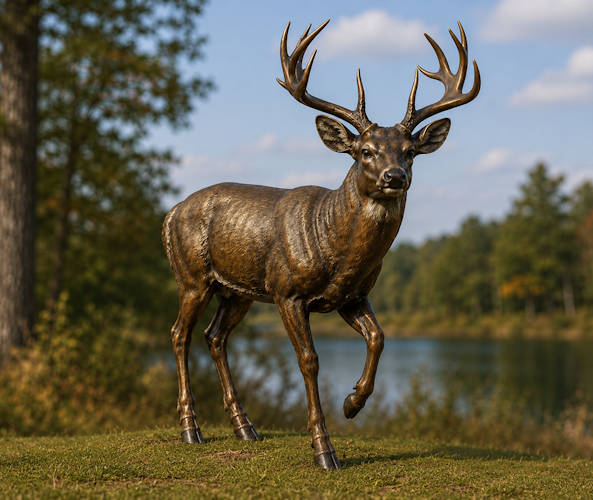 Bronze Lakeside Trophy Buck Statue - AA Buck 14