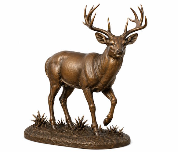 Bronze Woodland Trophy Buck Statue With Base - AA Buck 14B