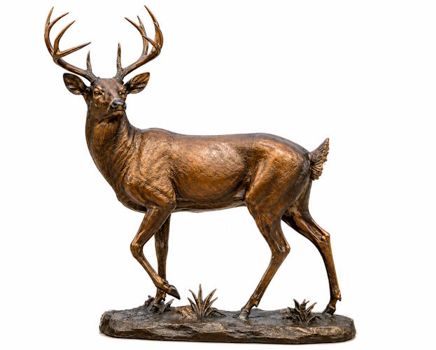Bronze Walking Buck Deer Statue - AA Buck 2