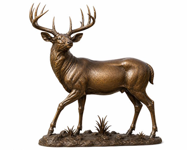 Bronze Regal Buck Deer Statue - AA Buck 3