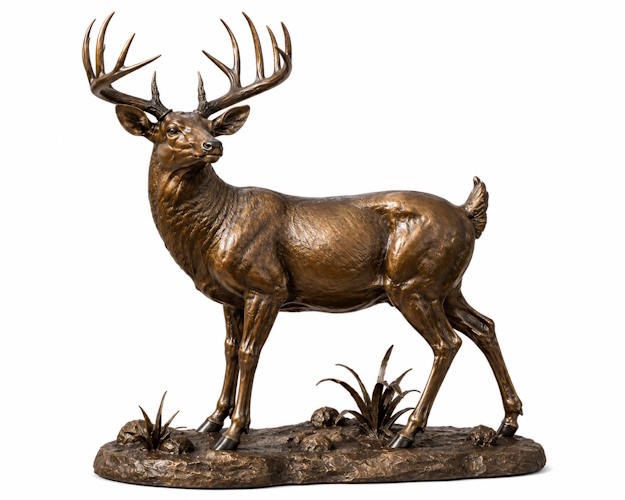Bronze Woodland Buck Statue - AA Buck 5