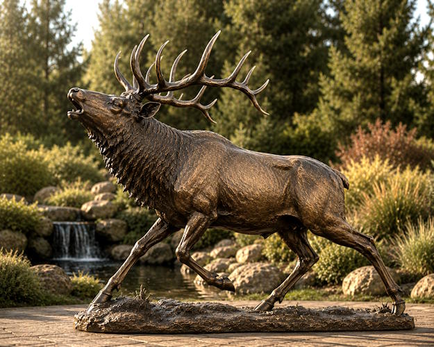 Bronze Bull Elk Statue - AA ELK 1B