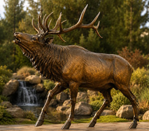 Bronze Bugling Bull Elk Statue – No Base - AA ELK 2
