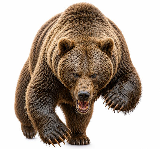 Bronze Grizzly Bear on the Hunt Statue - AA-1R bear