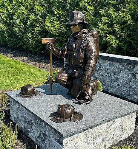 Commack Fire Department firefighter memorial statue created by Bronze Depot in Commack New York