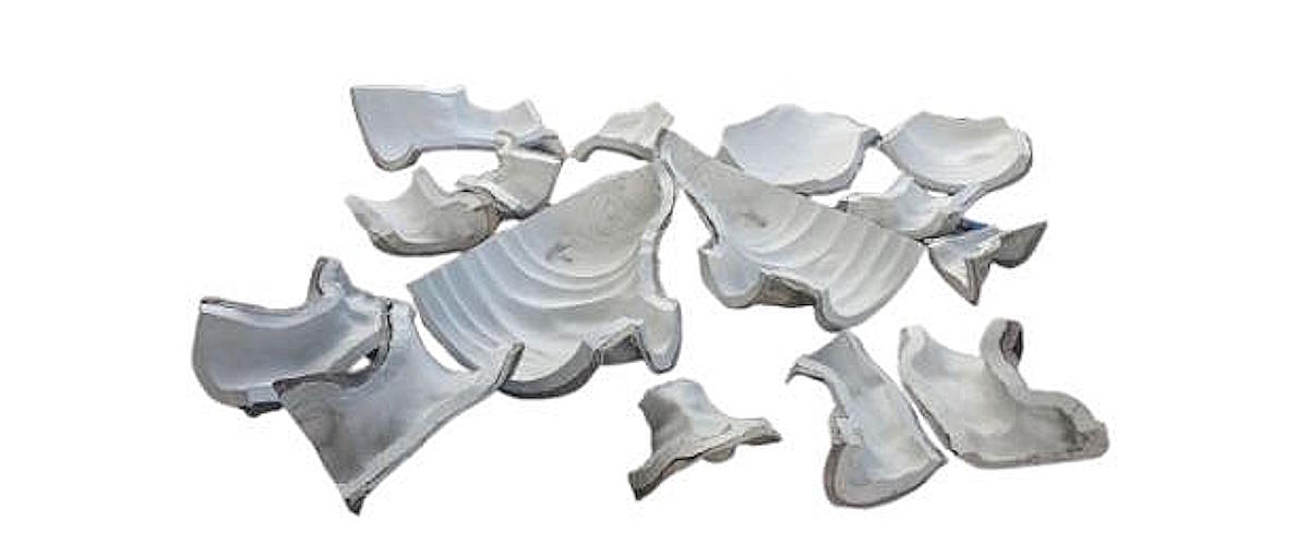 Multiple mold sections created for the Tracy High School bulldog sculpture