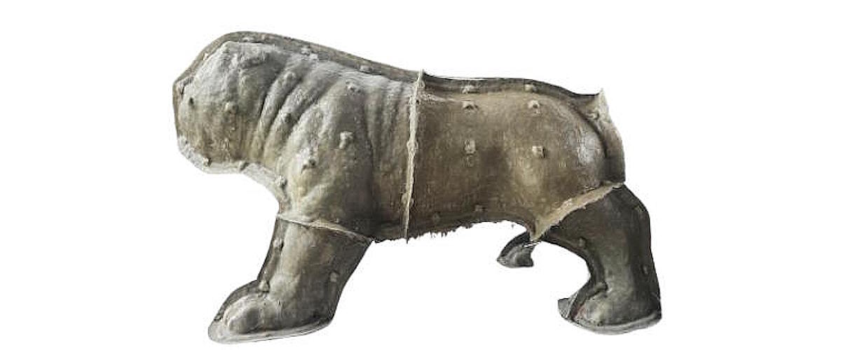 Silicone rubber mold covering the Tracy High School bulldog sculpture