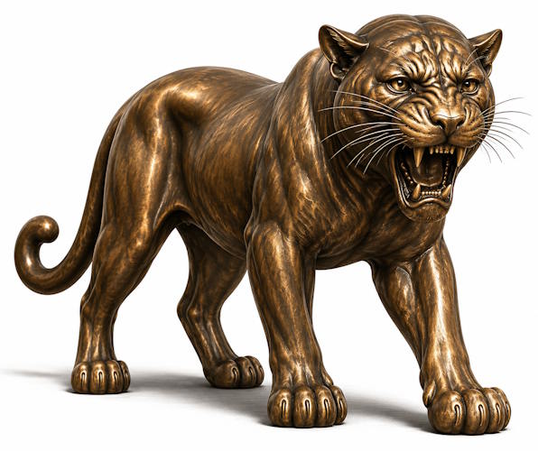 Bronze Panther Mascot Statue - AA- PA 16 L