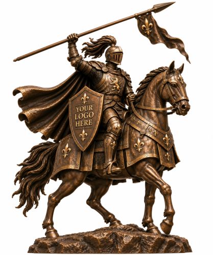 Bronze Knight Lancer Statue - A-9 Knight