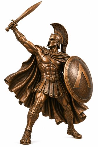 Bronze Spartan Victory Warrior Mascot Statue - A-7 SP