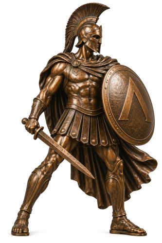 Bronze Spartan Sword Guard Mascot Statue - A-10 SP